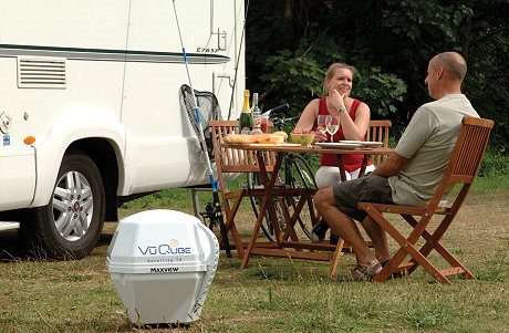 Maxview Omnisat VuCube with remote control.