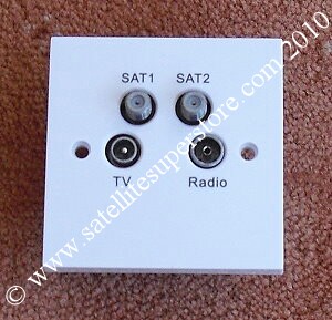 UHF and Quad Satellite outlet plate