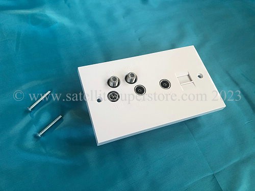 UHF and Satellite double outlet plate with phone.