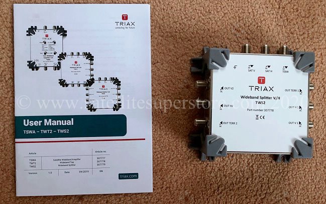 TriaxTWS2 wideband LNB and terrestrial splitter.