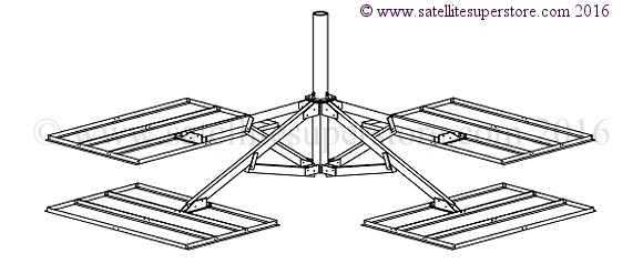 Primesat non penetration ground stand for the 3.7m Primsat dish